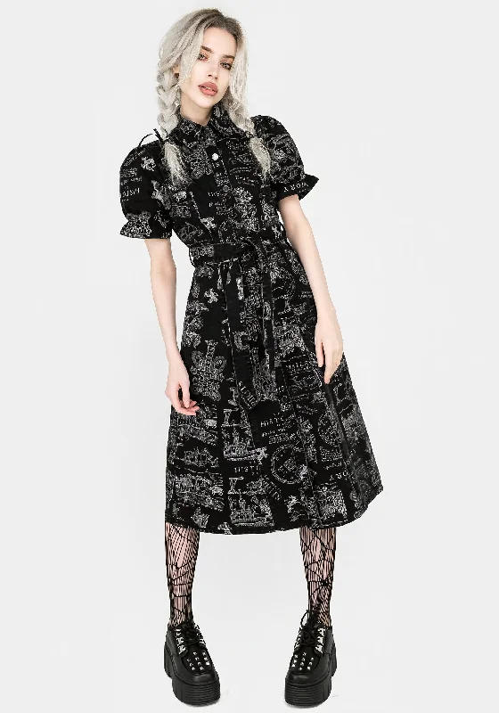 Green Shirt Dress-Heresy Midi Shirt Dress
