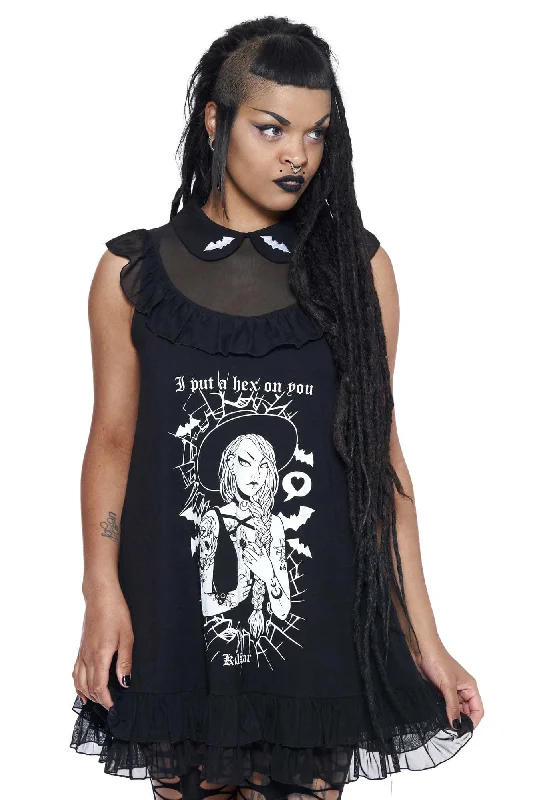 Doll Dress with Lace-Up Detail -Hex Babydoll Dress - Resurrect