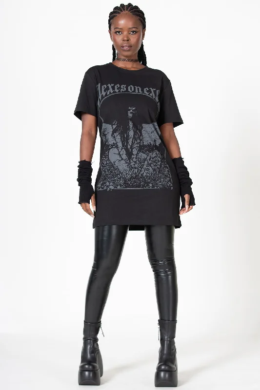 Oversized Shirt Dress-Hexes On Exes T-Shirt Dress