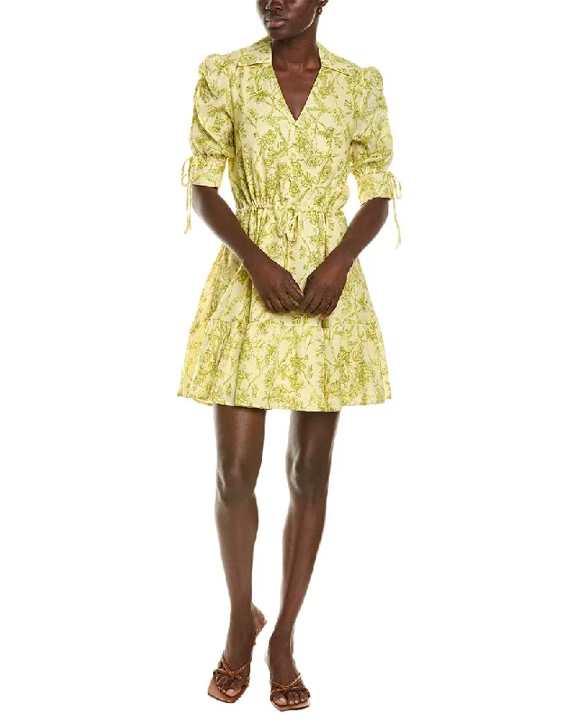 Vintage Shirt Dress-Hutch Grant Linen-Blend Shirtdress