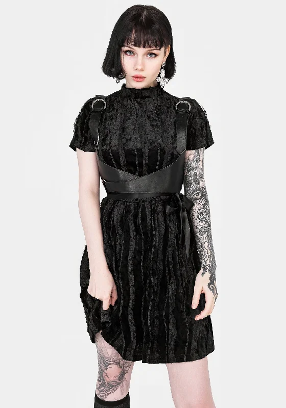 Women's Sheer Mesh Mini Dress-Imogen Velour Mini Dress