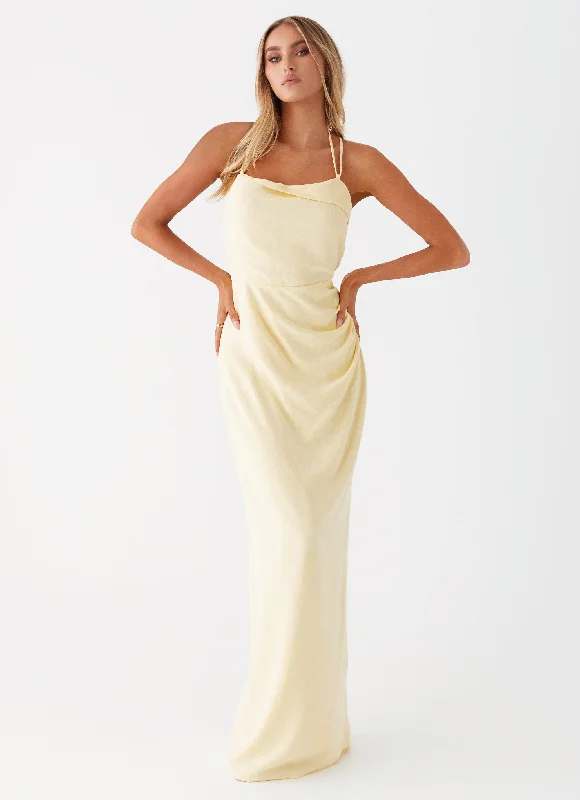 Women's Red Maxi Dress-Indi Maxi Dress - Yellow