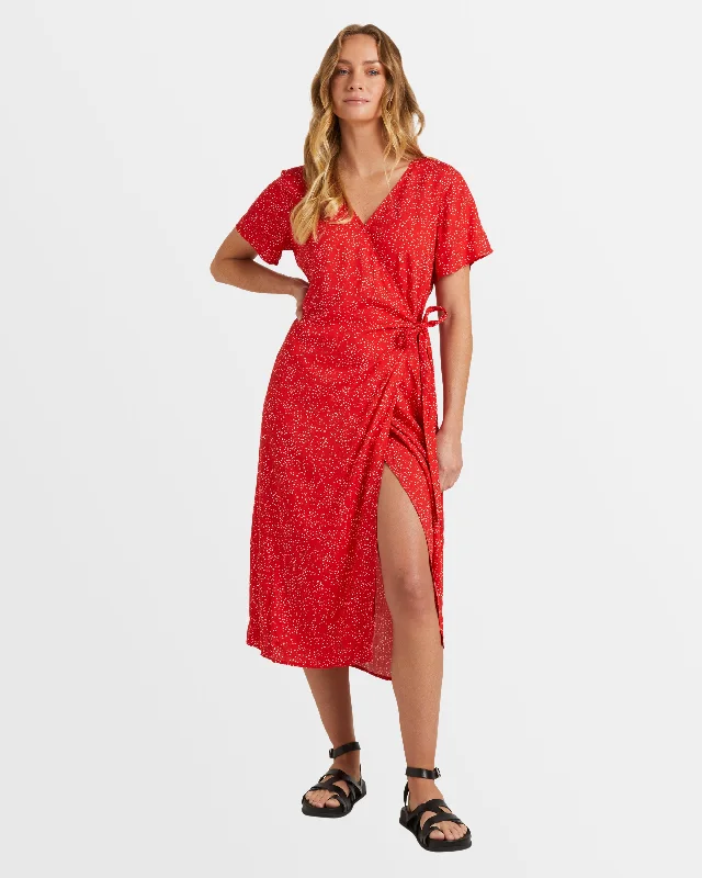 Fit-and-flare Wrap Dress for Summer -Plus Size Floral Wrap Dress -Womens Indigo Sand Wrap Dress Dress Fit-and-flare Wrap Dress for Summer -Plus Size Floral Wrap Dress -Womens Indigo Sand Wrap Dress Dress