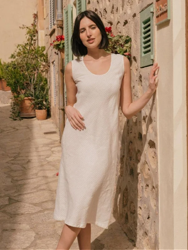 Satin Slip Dress with High Back -Plus Size Slip Dress -Ines Linen Midi Slip Dress | Multiple Colours