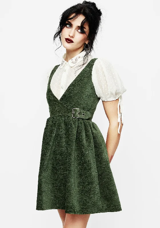 Women's Fitted Long Sleeve Mini Dress-Ivy Buckle Wrap Suspender Mini Dress