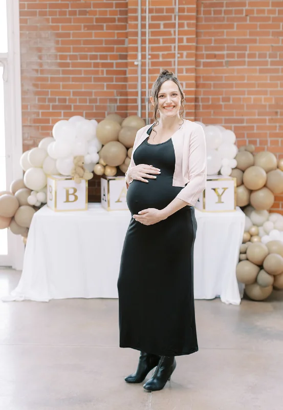 Maternity Dresses with Boat Neckline -Ivy - Short Maternity Bolero