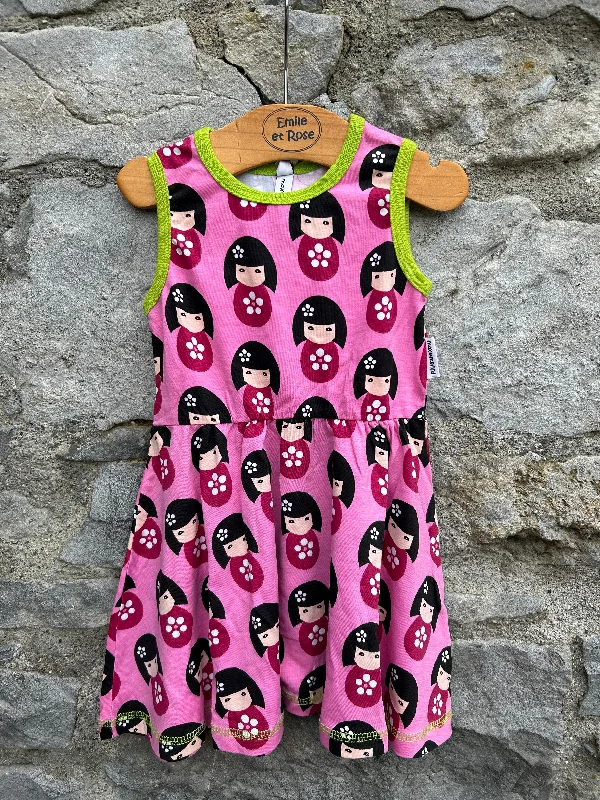 Doll Dress with Ruffled Top -Japanese doll pink dress   18m (86cm)