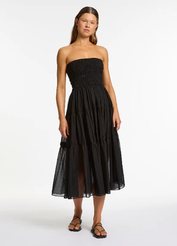 Women's Color-blocked Maxi Dress-Jetset Convertible Maxi Dress - Black