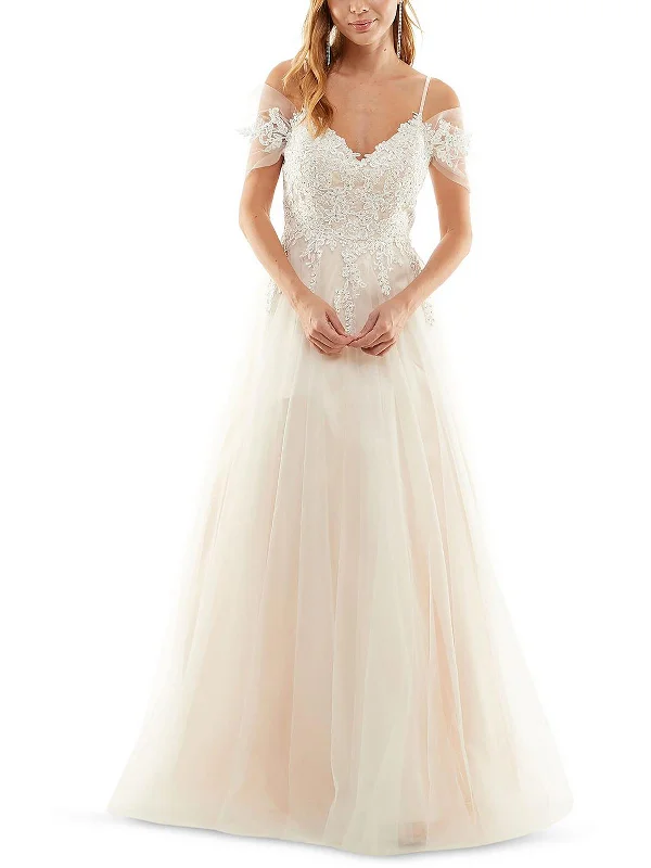 Strapless Sequin Party Dress for Glamorous Style -Juniors Womens Embellished Cold Shoulder Evening Dress