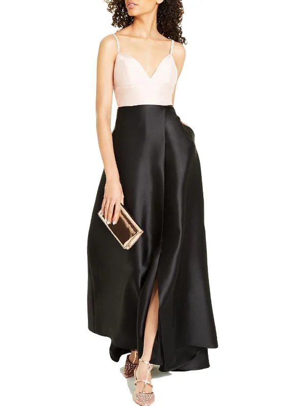 Full-Length Party Dress for Extravagant Look -Juniors Womens Faux Wrap Maxi Evening Dress Full-Length Party Dress for Extravagant Look -Juniors Womens Faux Wrap Maxi Evening Dress