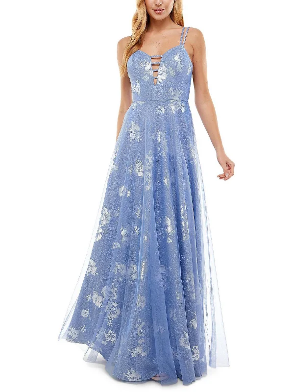Stretch Fit Party Dress for Comfortable Night -Juniors Womens Glitter Prom Evening Dress