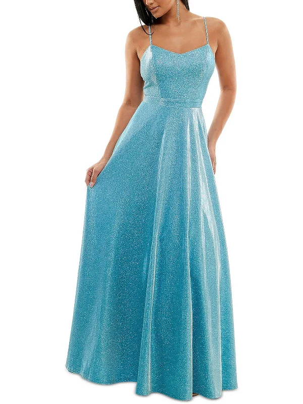Elegant Silk Party Dress for Wedding Events -Juniors Womens Mesh Back Glitter Evening Dress Elegant Silk Party Dress for Wedding Events -Juniors Womens Mesh Back Glitter Evening Dress