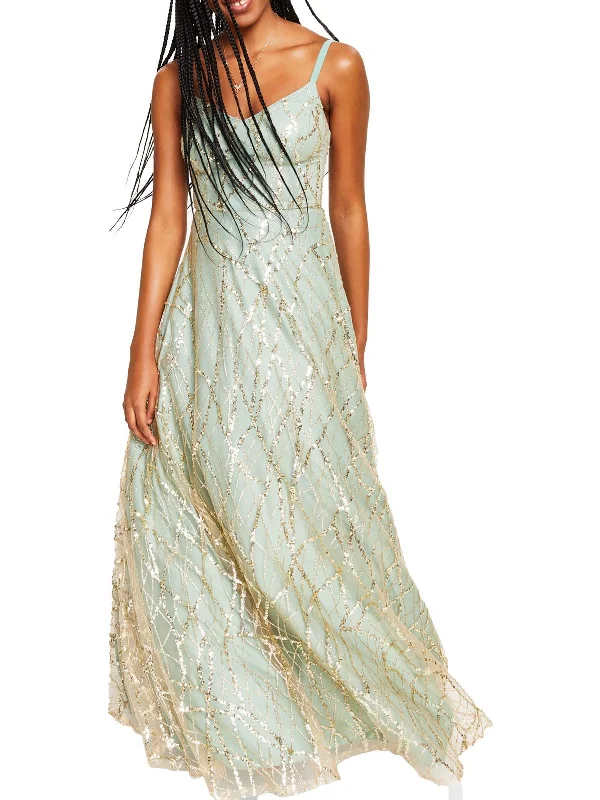 Stretch Fit Party Dress for Comfortable Night -Juniors Womens Mesh Sequined Evening Dress Stretch Fit Party Dress for Comfortable Night -Juniors Womens Mesh Sequined Evening Dress