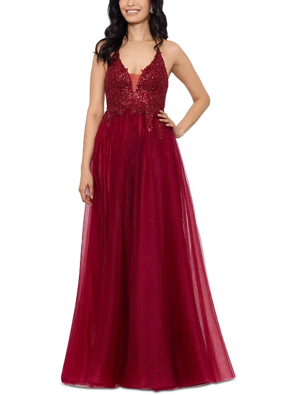 Red Satin Party Dress for Holiday Party -Juniors Womens Sequined Maxi Evening Dress Red Satin Party Dress for Holiday Party -Juniors Womens Sequined Maxi Evening Dress