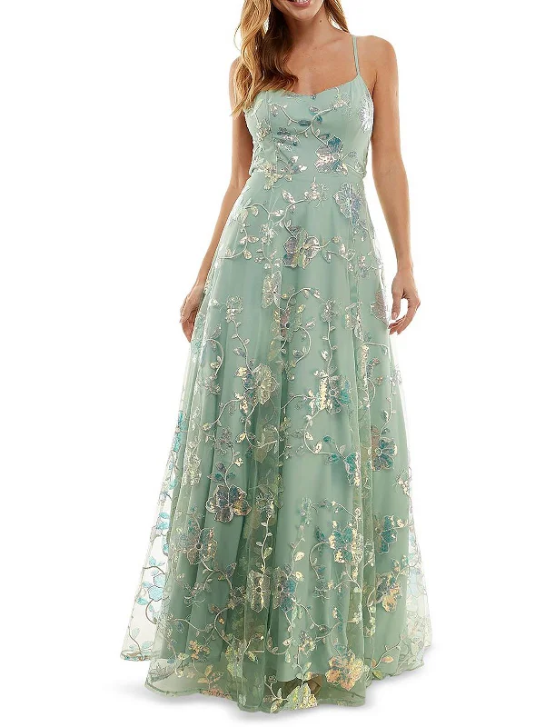 Backless Tulle Party Dress for Chic Look -Juniors Womens Sheer Squined Evening Dress Backless Tulle Party Dress for Chic Look -Juniors Womens Sheer Squined Evening Dress