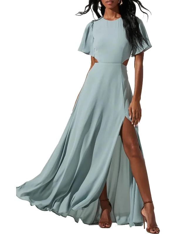 Modern Off-Shoulder Party Dress for Trendy Women -Katrina Womens Open Back Maxi Evening Dress