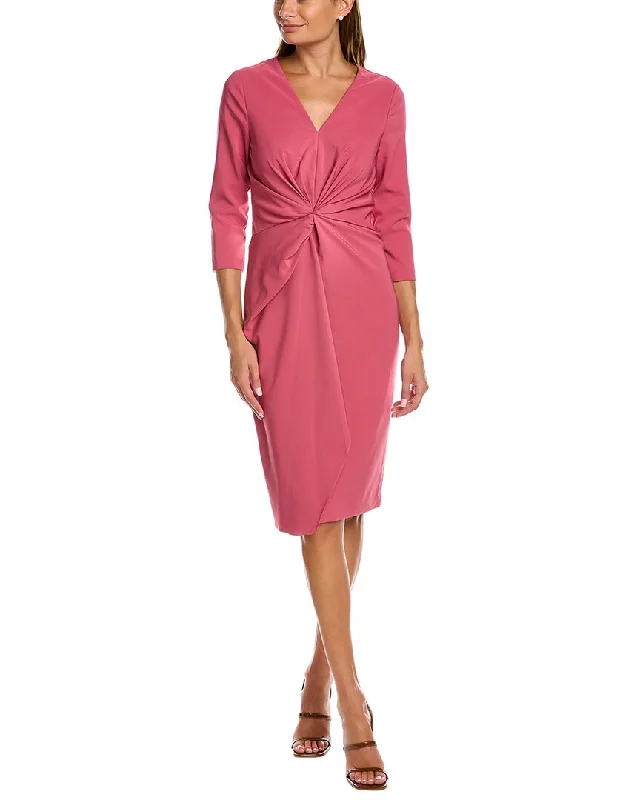 Bodycon Dress with Bow Detail -Kay Unger Stretch Crepe Sheath Dress