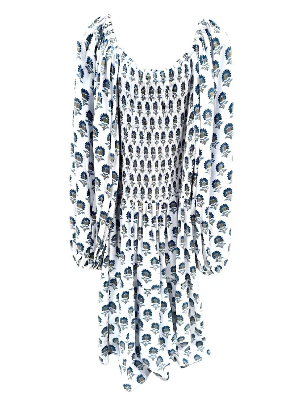 Dark Blue Shirt Dress-Kid Blossom Short Dress In Indigo