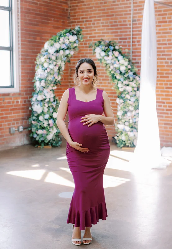 Maternity Dresses with Bold Prints -Kimi + Kai Maternity "Ethel" Mermaid Dress