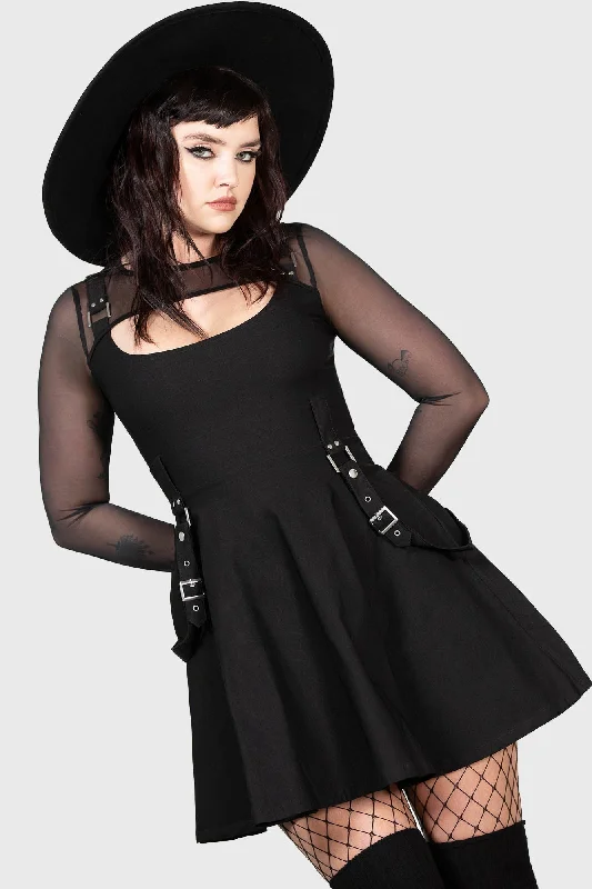 Women's Scoop Neck Mini Dress-Krypt Keeper Mini Dress - Resurrect