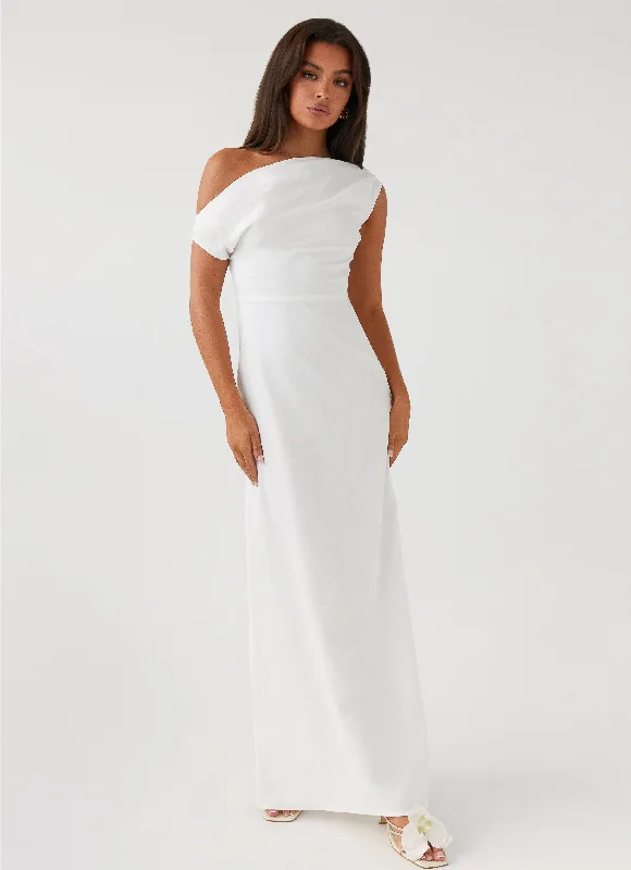 Women's Sleeveless Lace Maxi Dress-Lady Love Linen Maxi Dress - White