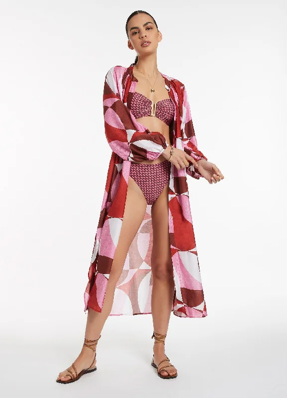 Floral Print Shirt Dress-Lalita Shirtdress - Orchid