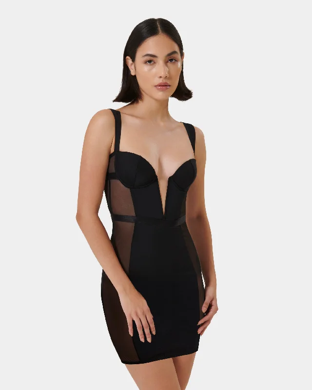 Boho Shirt Dress-Lara Wired Short Dress Black