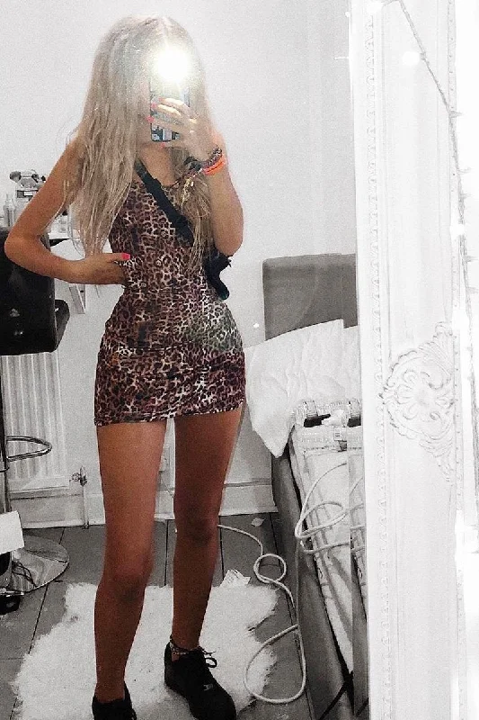 Silk Black Slip Dress for Evening -Women's Red Slip Dress for Casual Wear -Leopard Print Bodycon Cami Strap Slip Dress - Lynnon