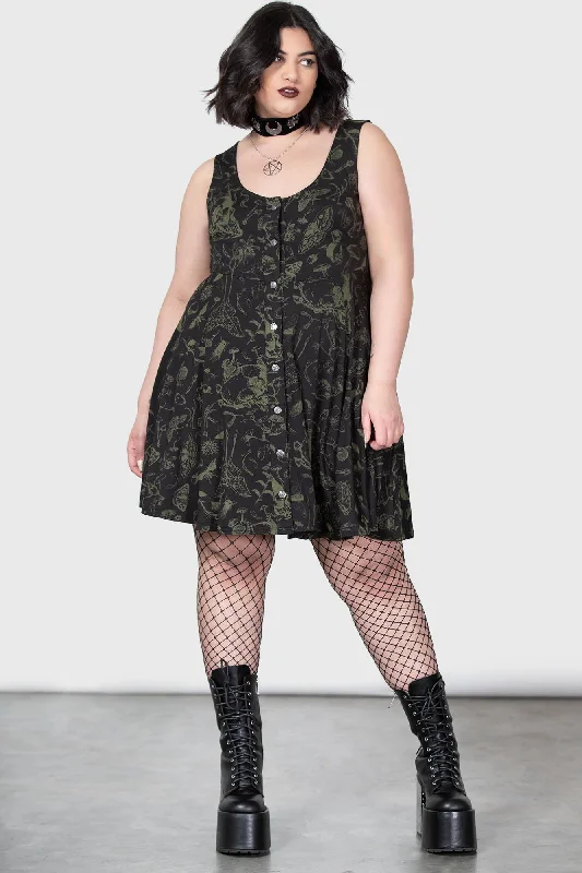 Doll Dress with Swirled Skirt -Leslynn Babydoll Dress [PLUS]