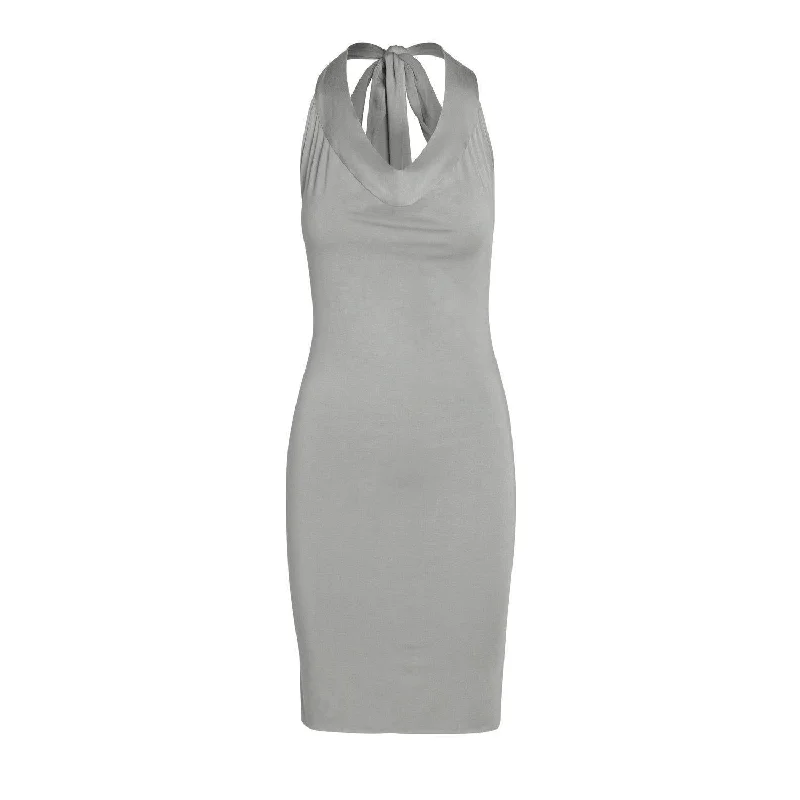 Women's Wrap Style Midi Dress-Sustainable Modal Liberte Multiposition Top/Dress in Light Grey Women's Wrap Style Midi Dress-Sustainable Modal Liberte Multiposition Top/Dress in Light Grey