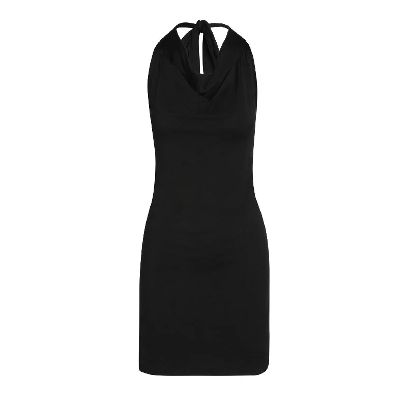 Women's Tied Waist Midi Dress-One Size - Women's Sustainable Modal Liberte Multiposition Top/Dress in Black Women's Tied Waist Midi Dress-One Size - Women's Sustainable Modal Liberte Multiposition Top/Dress in Black
