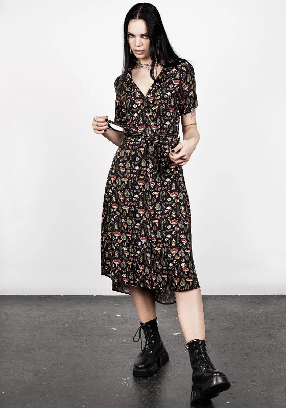 Everyday Casual Shirt Dress-Luthien Button Up Shirt Dress