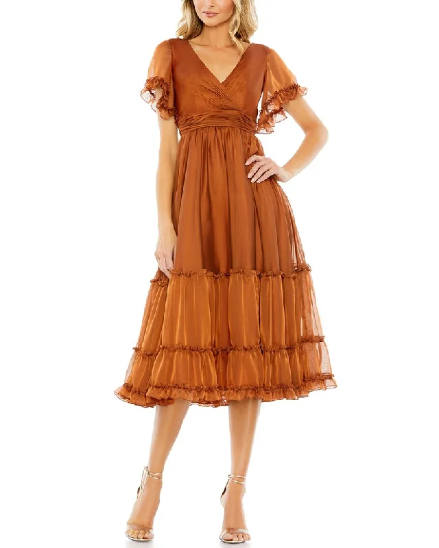 Red Satin Party Dress for Holiday Party -Mac Duggal Cocktail Dress