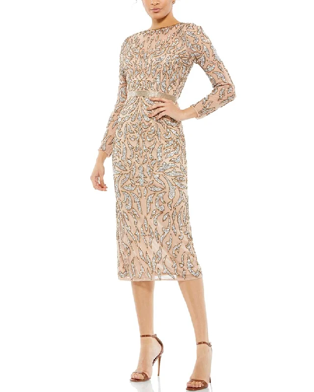 Lace Overlay Party Dress for Vintage Appeal -Mac Duggal Embellished Cocktail Dress