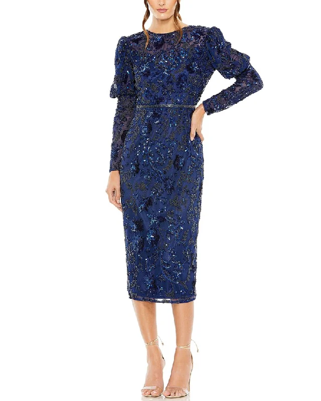 Yellow Sequin Party Dress for Festive Vibe -Mac Duggal Embellished Cocktail Dress