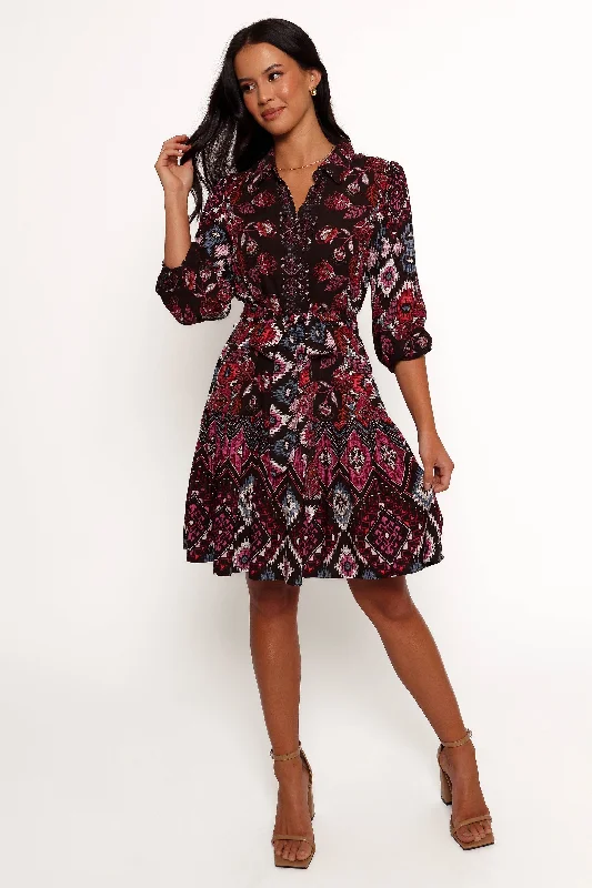Women's Stretchable Bodycon Mini Dress-Mandy Long Sleeve Mini Dress - Chocolate Brown Women's Stretchable Bodycon Mini Dress-Mandy Long Sleeve Mini Dress - Chocolate Brown