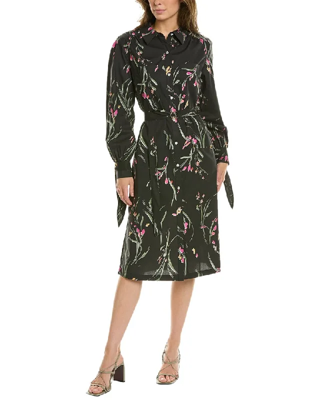 Printed Summer Shirt Dress-Marchesa Notte Printed Shirtdress