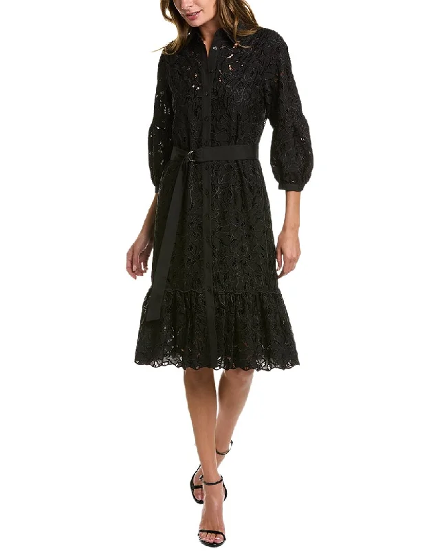 Wool Shirt Dress-Marchesa Notte Viola Shirtdress