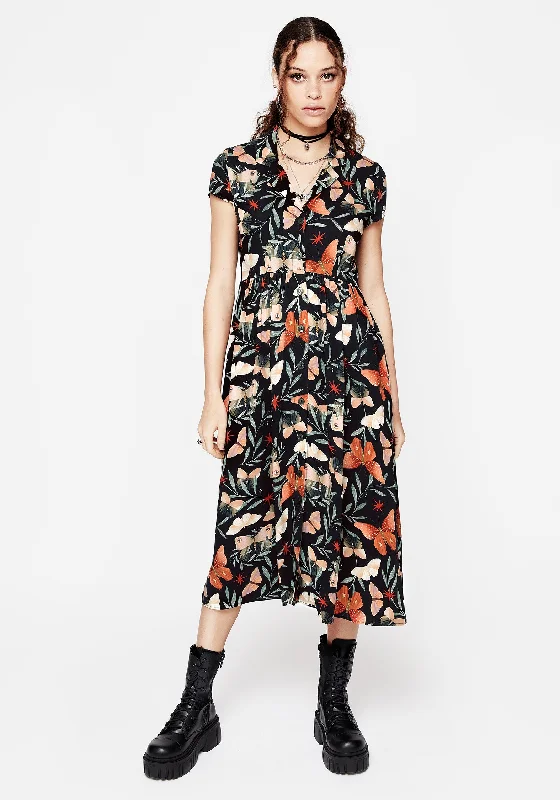 Pleated Shirt Dress-Mariposa Midi Shirt Dress