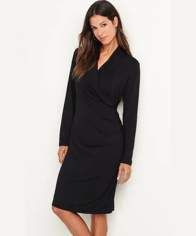 Women's Bodycon Dress with Rhinestones -Maternity Wrap Bodycon Dress Black
