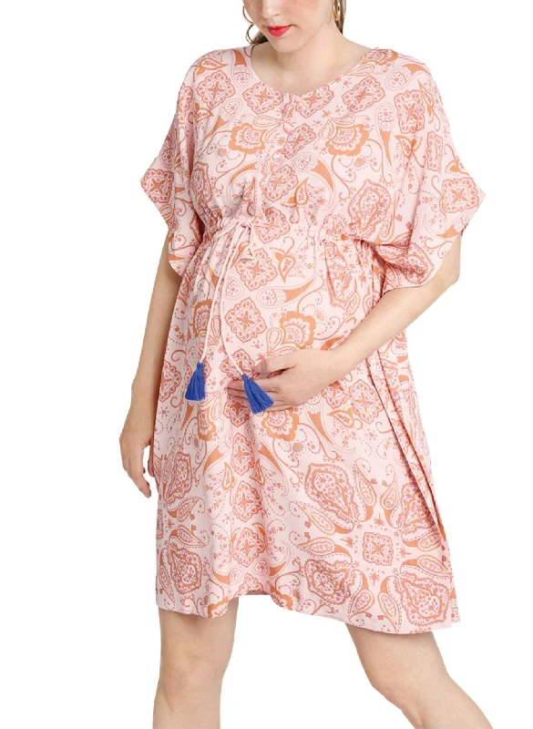 Maternity Dresses with Stretch Fabric -Maternity & Nursing Dress Sun Salutation in Light Pink Maternity Dresses with Stretch Fabric -Maternity & Nursing Dress Sun Salutation in Light Pink