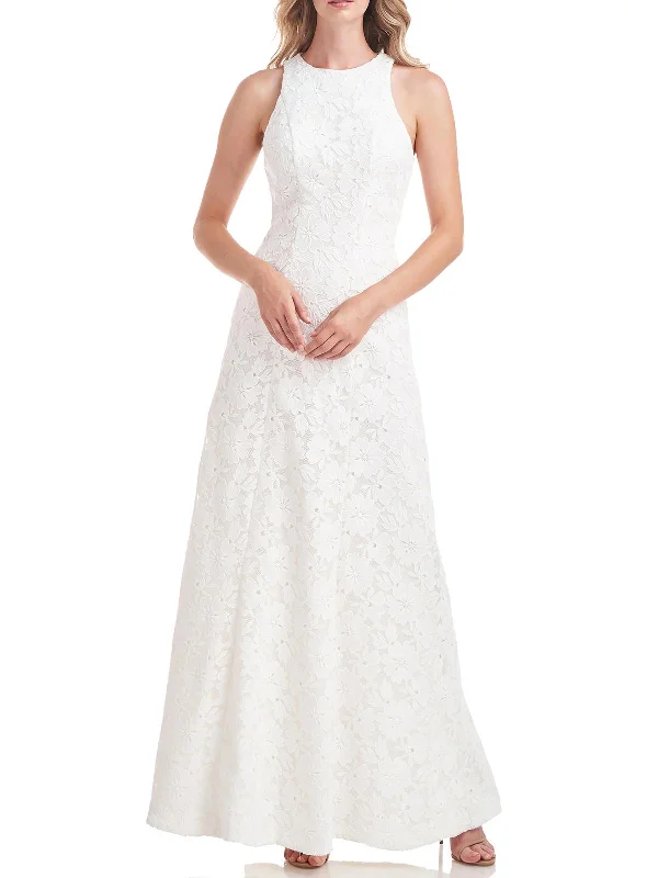 Open Back Mini Party Dress for Sexy Look -Maurena Womens Lace Maxi Evening Dress
