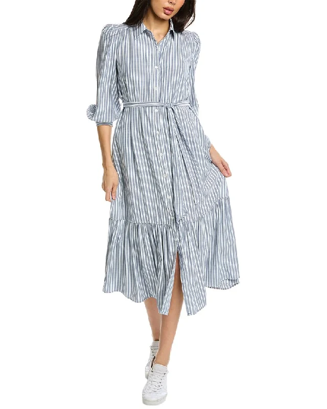 Embellished Sleeveless Shirt Dress-Max Studio Tie Waist Midi Shirtdress