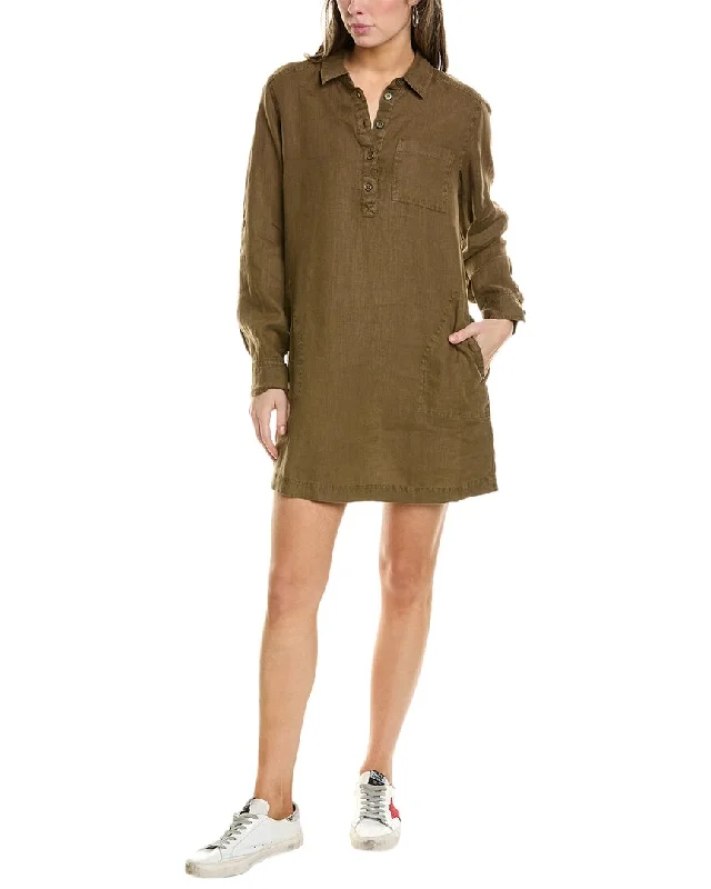 Women's Comfortable Cotton Shirt Dress-Michael Stars Eleanor Linen Utility Shirtdress Women's Comfortable Cotton Shirt Dress-Michael Stars Eleanor Linen Utility Shirtdress