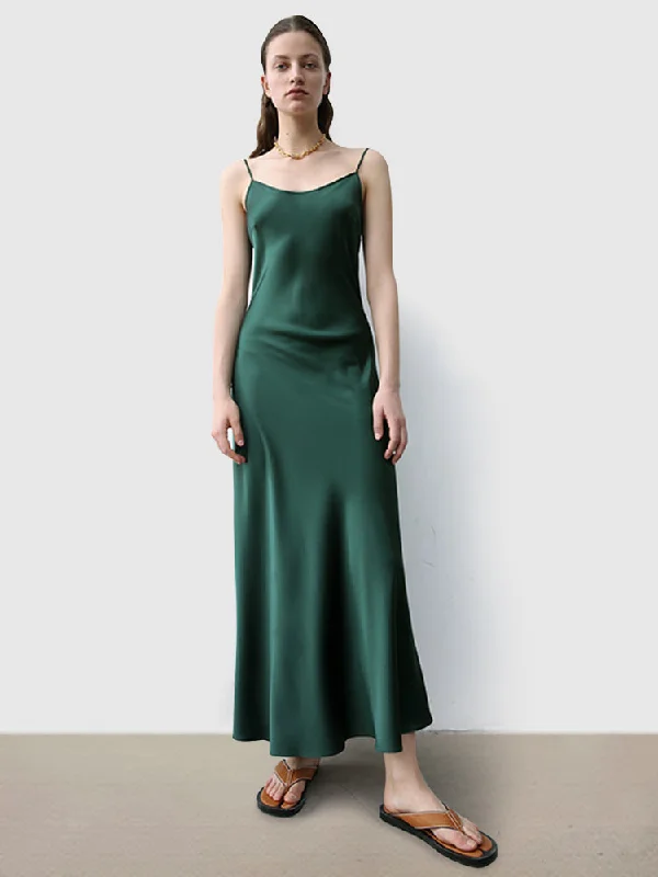 Elegant Satin Slip Dress for Formal -Women's Satin Red Slip Dress for Wedding -Midnight Sexy Silk Slip Dress Prom Cocktail Midi Dress