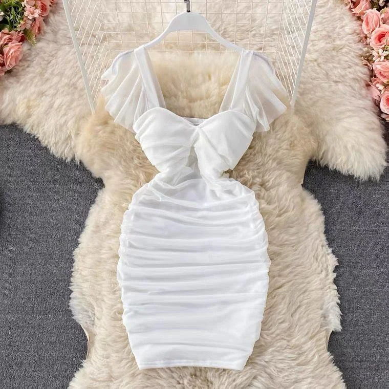 White Satin Bodycon Dress for Party -Milano Bodycon Dress