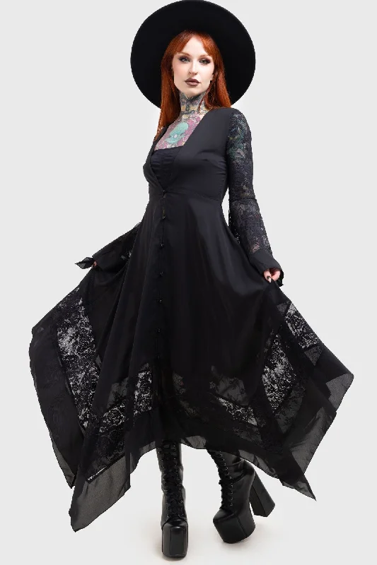 Women's Plus Size Maxi Dress-Misty Night Maxi Dress
