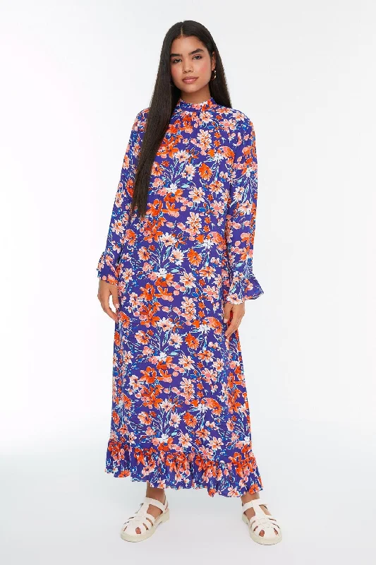 Women's A-line Sleeveless Maxi Dress-Modest Maxi Floral Dress