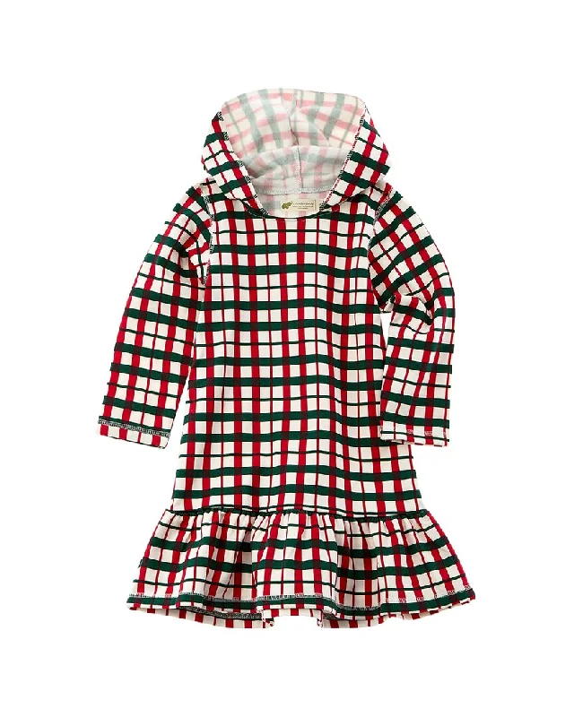 Trendy Button-up Shirt Dress-Monica + Andy Hooded Ruffle Sweatshirt Dress