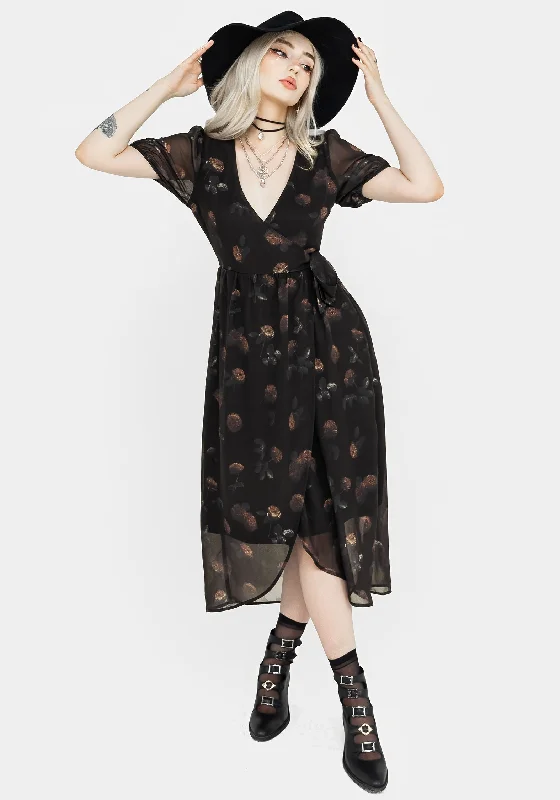 Satin Wrap Dress for Luxe Evening -Sexy Wrap Dress for Formal Dinner -Monica Floral Chiffon Midi Wrap Dress Satin Wrap Dress for Luxe Evening -Sexy Wrap Dress for Formal Dinner -Monica Floral Chiffon Midi Wrap Dress
